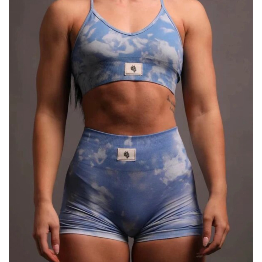 Darc Sport Blue Tie-Dye Seamless Sports Bra